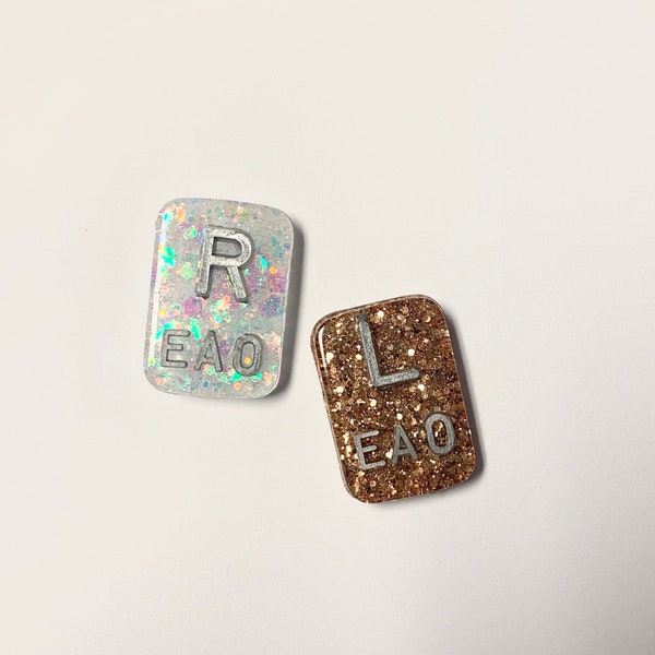 Rose Gold and White Glitter Xray Markers w/Lead Letters