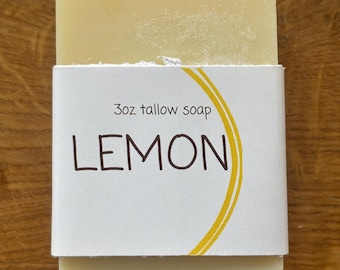 LEMON & EUCALYPTUS | Tallow soap | Grass Fed + Regenerative Beef Tallow
