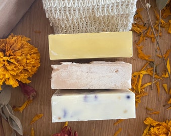 Tallow Soap Garden Scented Bundle - Natural Dyes and Essential Oils - By Circle Round Hand Crafts