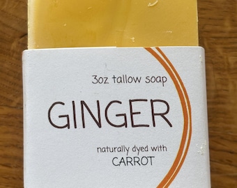 GINGER & CARROT | Tallow Soap | Grass Fed + Regenerative Beef Tallow