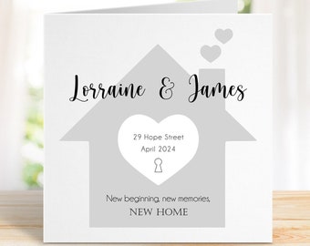 New Beginning, New memories, New Home Card, Congratulations on your new home card, Housewarming card, customisable new home card.