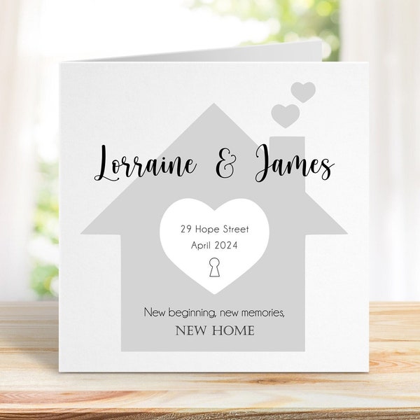 New Beginning, New memories, New Home Card, Congratulations on your new home card, Housewarming card, customisable new home card.