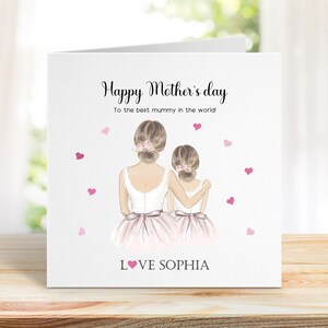 Carte Joyeuse fête des mères à la meilleure maman du monde. Carte de fête des mères personnalisable. Carte personnalisée pour la fête des mères. Carte pour maman