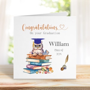 Congratulazioni per la tua laurea, biglietto di laurea personalizzato, biglietto di laurea per lui/lei, biglietto di festa per la laurea universitaria.