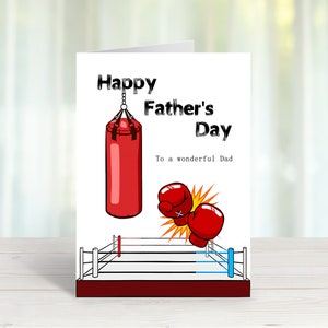 Happy Father's Day-bokskaart, aanpasbare boks-Vaderdag-kaart. Handgemaakte wenskaart. Gepersonaliseerde Vaderdag.