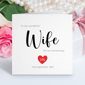 Kaart voor mijn geweldige vrouw, gepersonaliseerde verjaardag, jubileumkaart voor vrouw, jaren jubileum, voor mijn vrouw, verjaardagskaart relatie