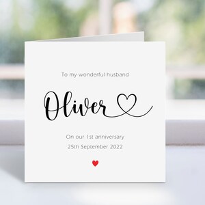 To My Wonderful Husband Card, Personalised Anniversary, Anniversary ...