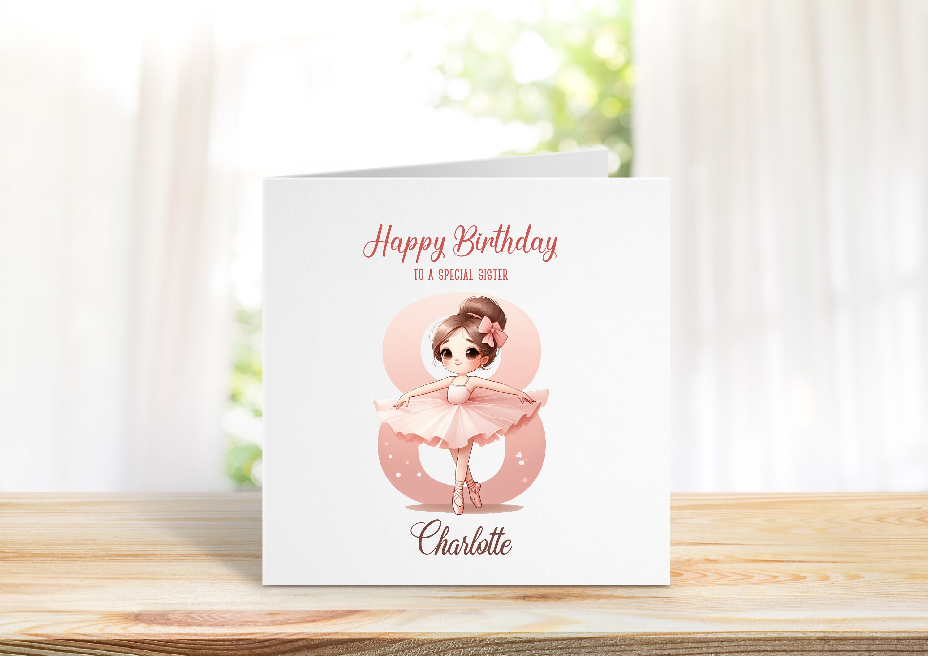 BIGLIETTO DI COMPLEANNO personalizzato ballerina balletto figlia nipote