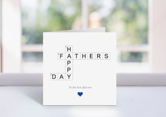 Customisable Crossword Father's Day Card. Handmade | Etsy