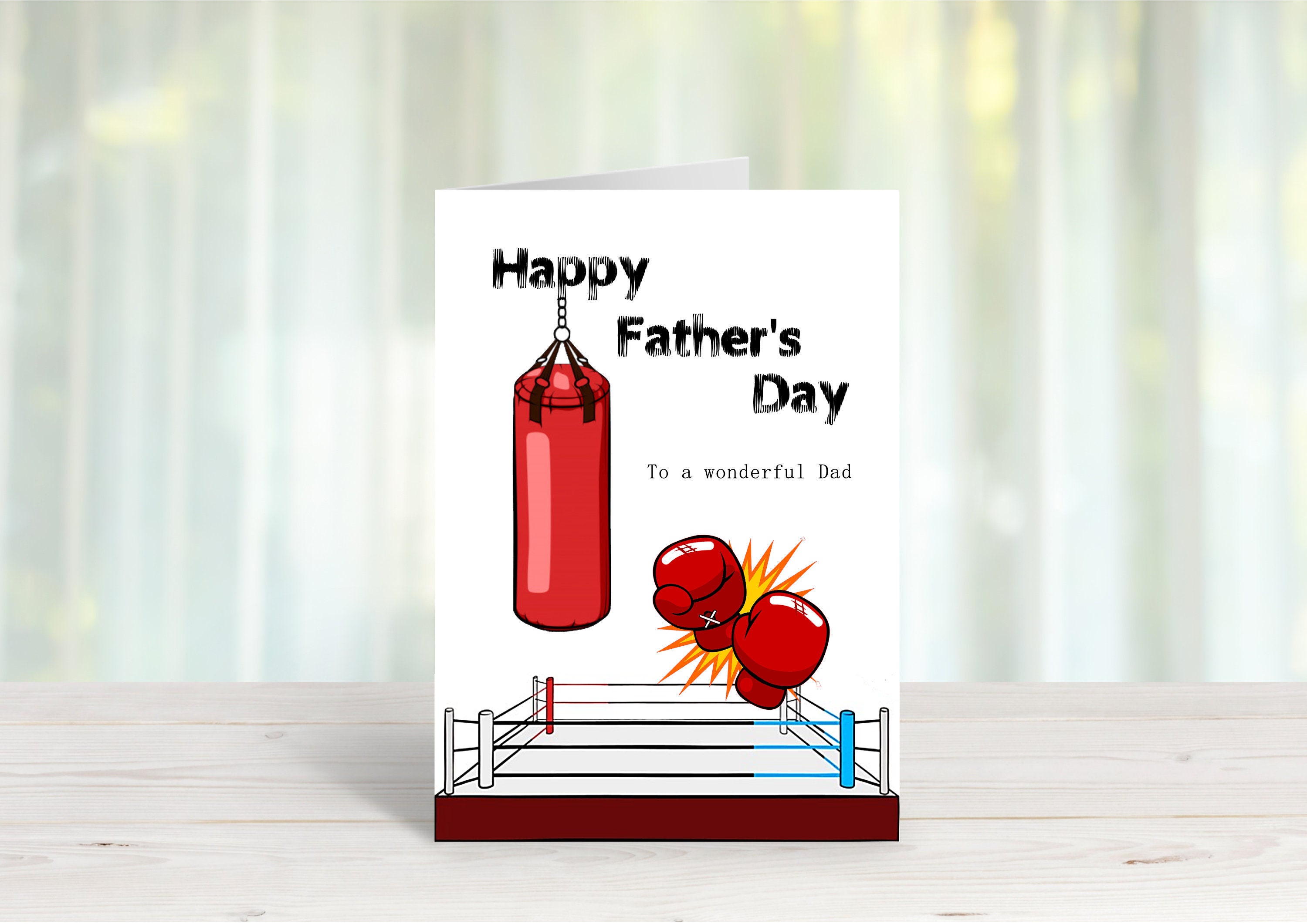 Happy Father's Day boxing card Customisable boxing Etsy