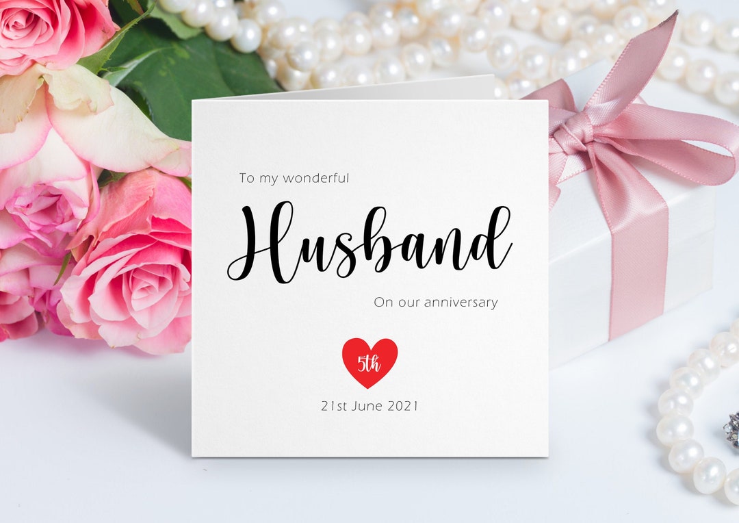 To My Wonderful Husband Card, Personalised Anniversary, Anniversary ...