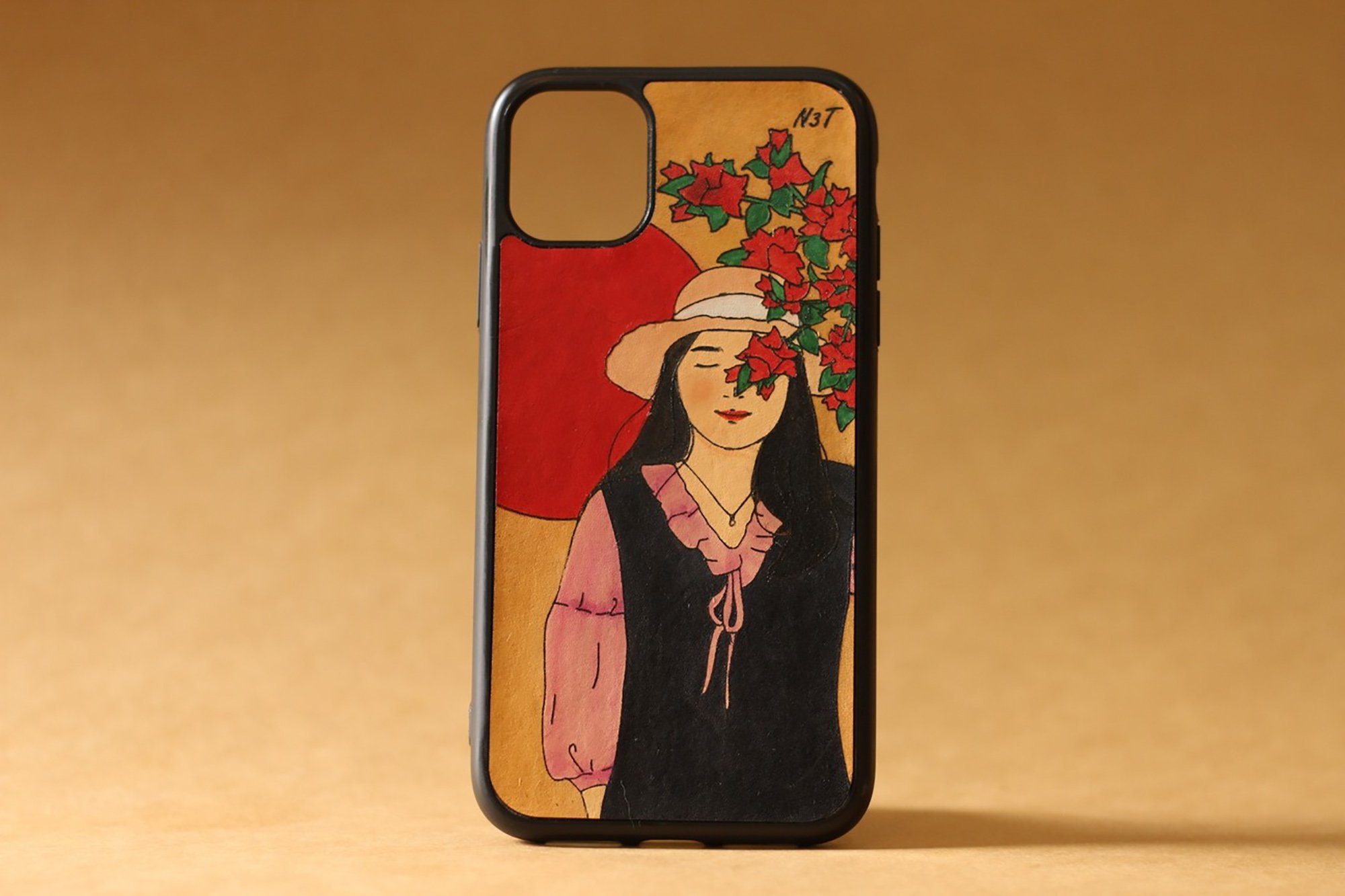 Leather iPhone Cases Handpainted Phone Case Iphone Etsy