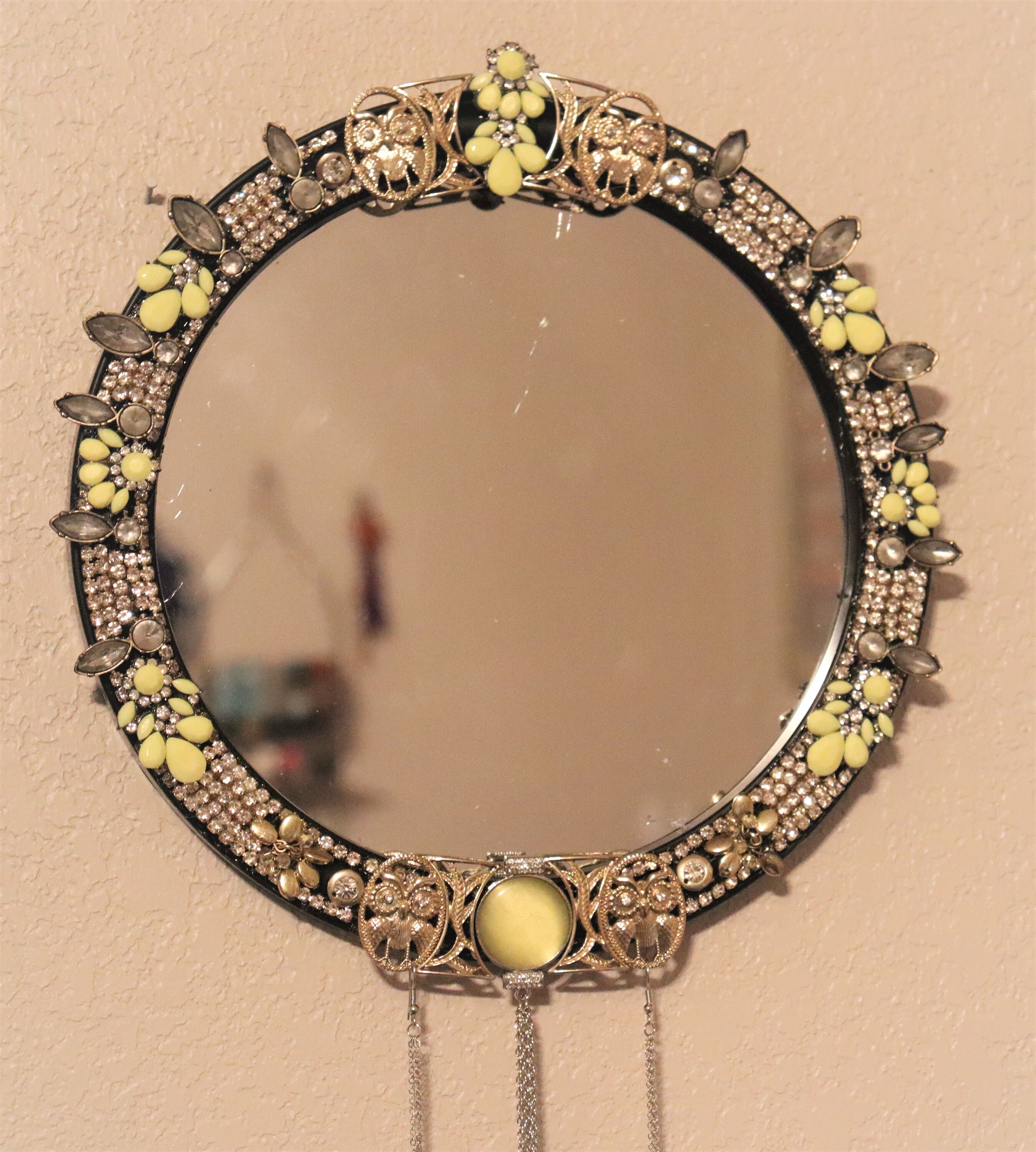 Jeweled Mirror Vintage Jewelry and Rhinestones - Etsy