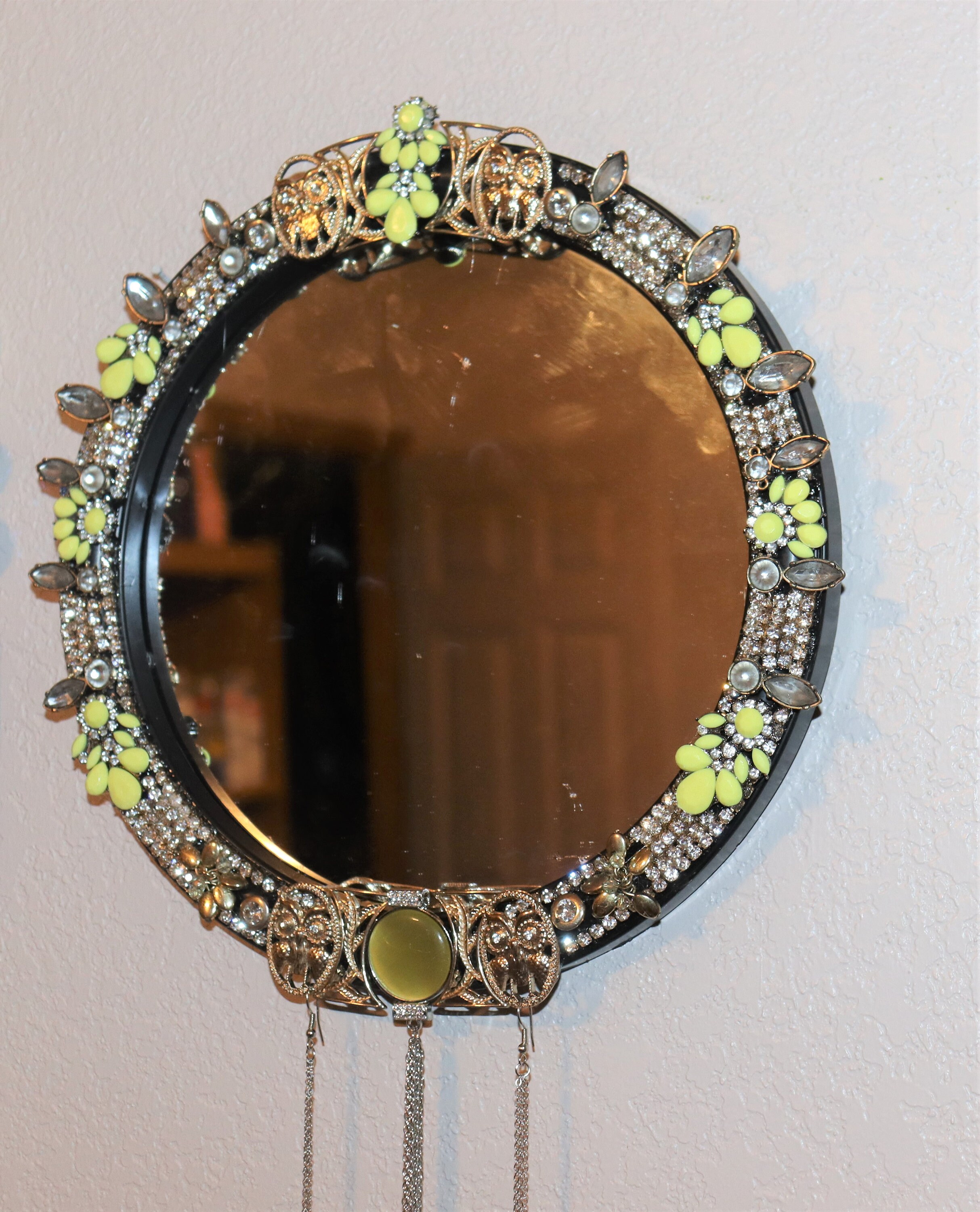 Jeweled Mirror Vintage Jewelry and Rhinestones - Etsy