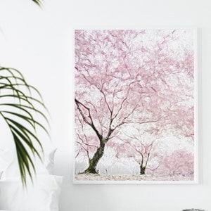 Cherry Blossom Art, Cherry Blossom Print for Instant Download, Girly Glam Wall Art, Textured Soft Blush Pink Nursery Decor, Sakura