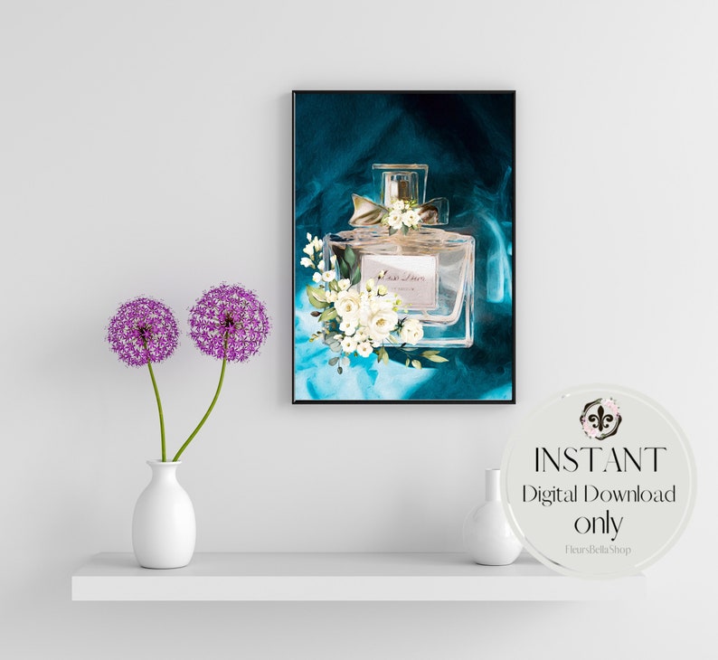 Fashion Perfume Bottle Wall Art, Print Home Decor, Fashion Poster, Glam