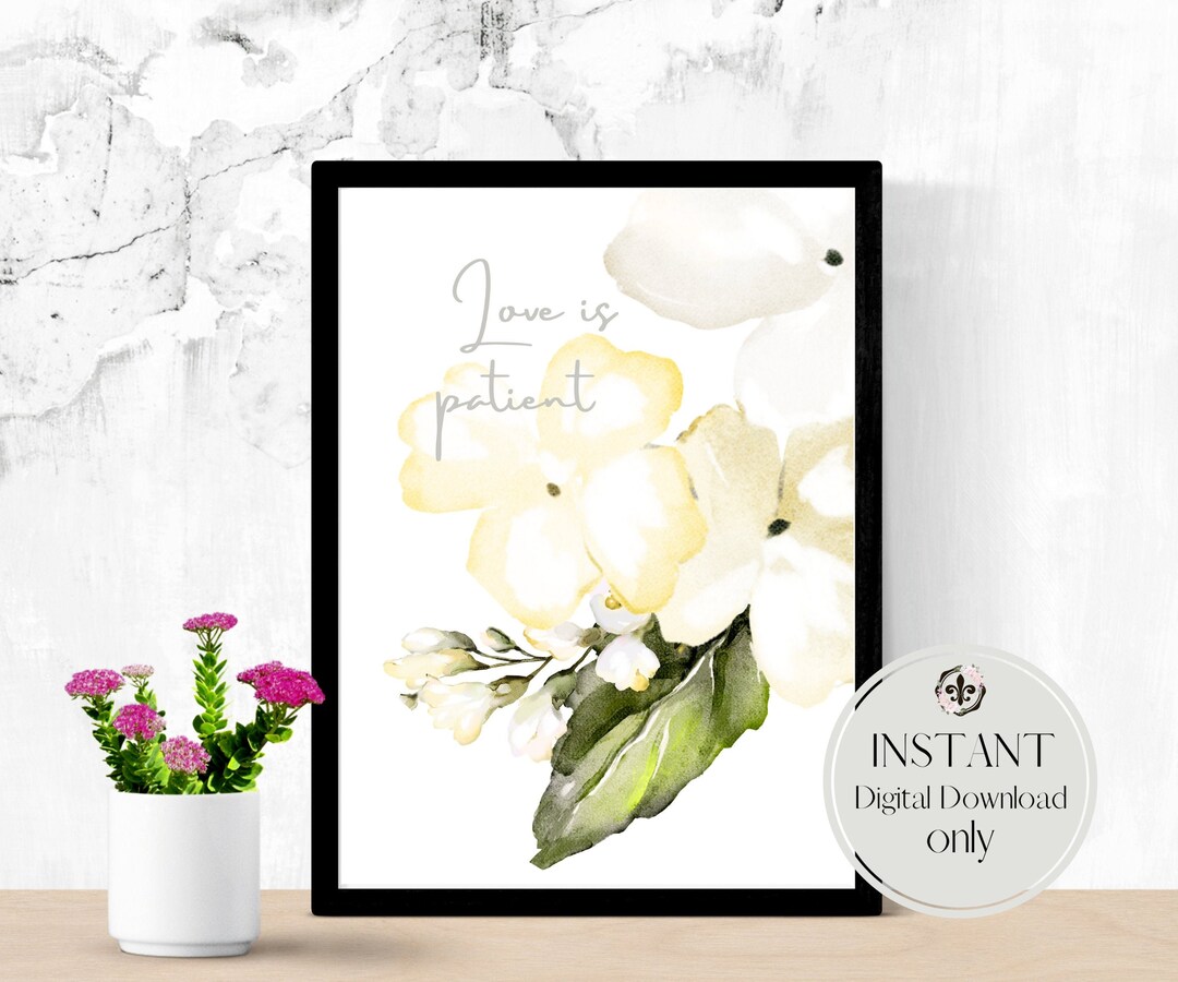 Love is Patient Love is Kind, Bible Verse Wall Art, 1st Corinthians 13 ...