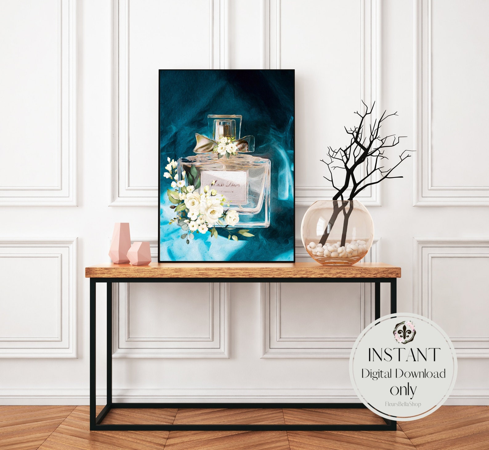 Fashion Perfume Bottle Wall Art, Print Home Decor, Fashion Poster, Glam