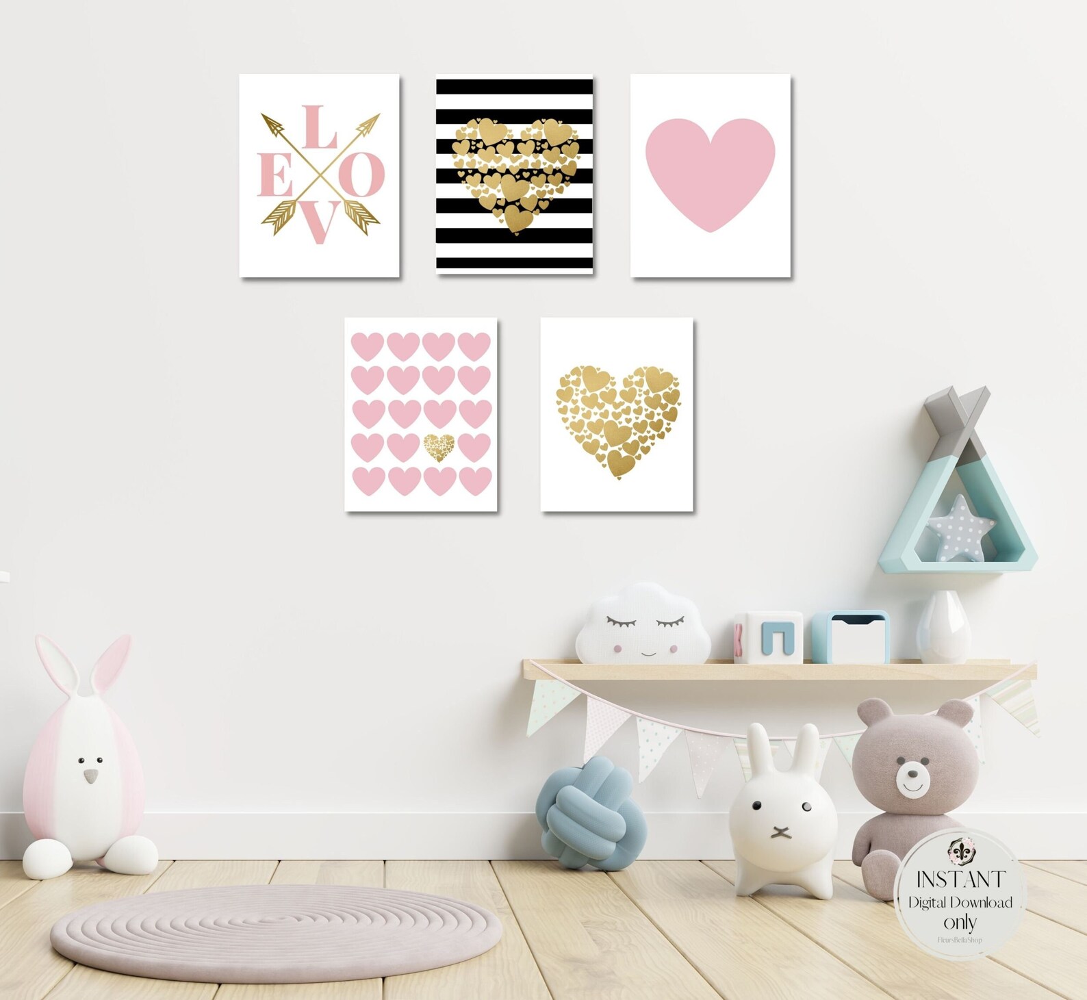 Girly Wall Decor Heart Wall Art Teen Girl Room Decor Above Etsy