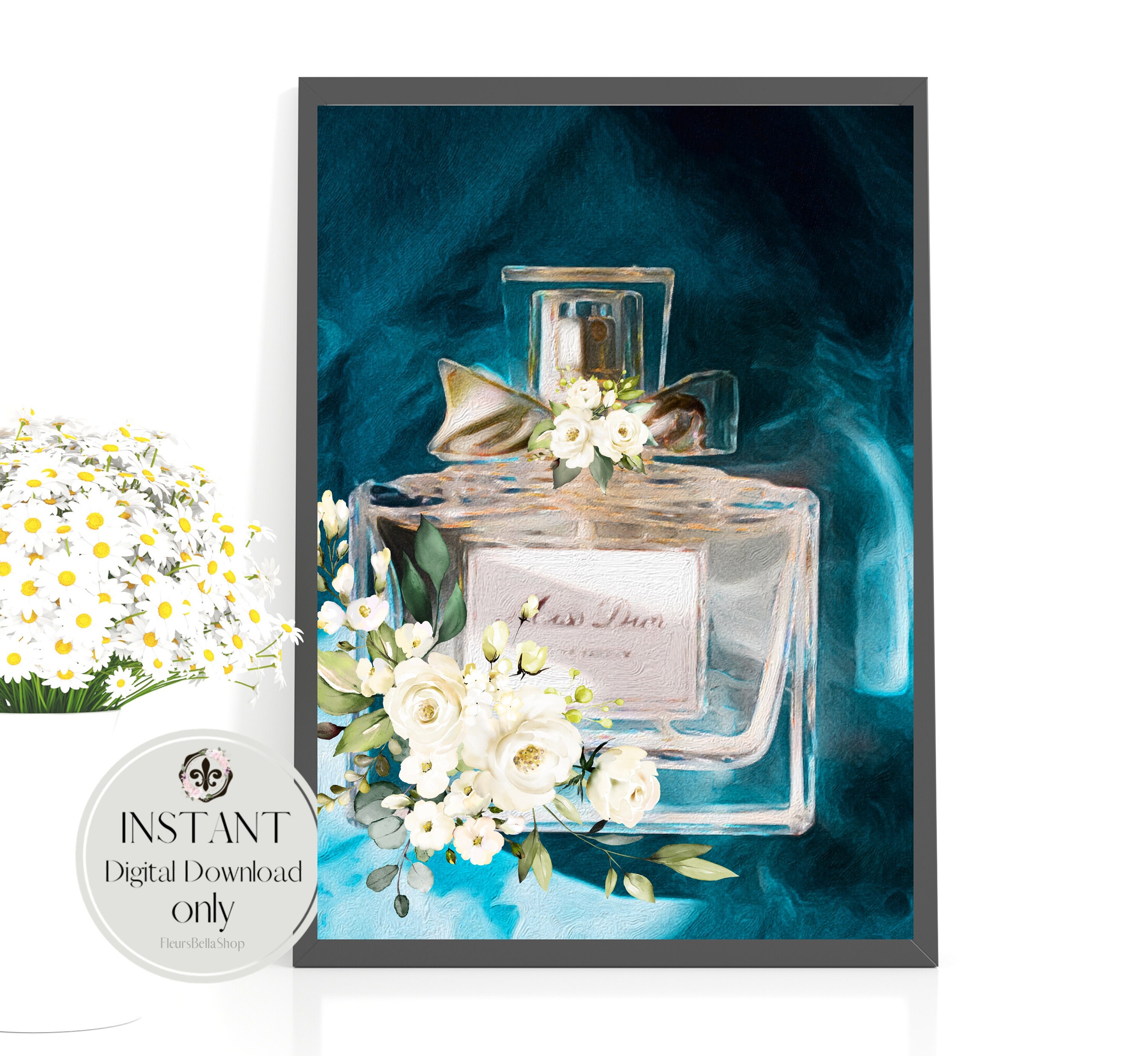 Fashion Perfume Bottle Wall Art, Print Home Decor, Fashion Poster, Glam