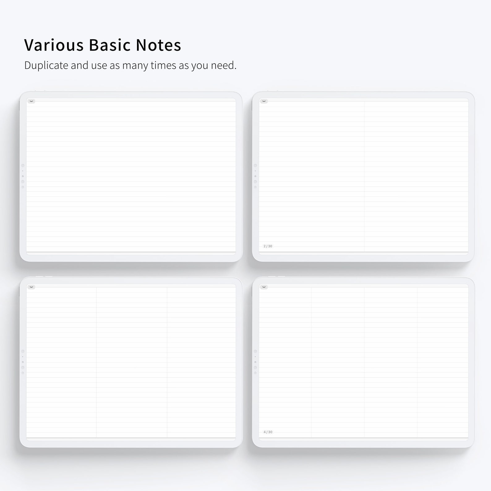 30 Digital Note Template / Goodnotes Pdf / Daily Journal for Etsy