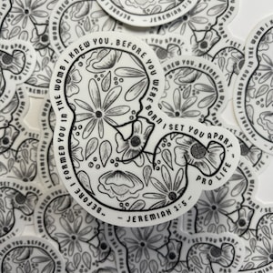 Jeremías 1:5 pegatina de bebé, pegatina de aborto, pegatina provida