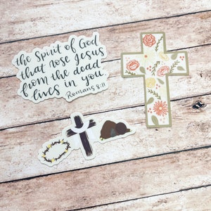 Faith Sticker Pack, Christian Girl Sticker Pack, Easter Sticker Pack, Vinyl Waterproof Dishwasher Safe Stickers