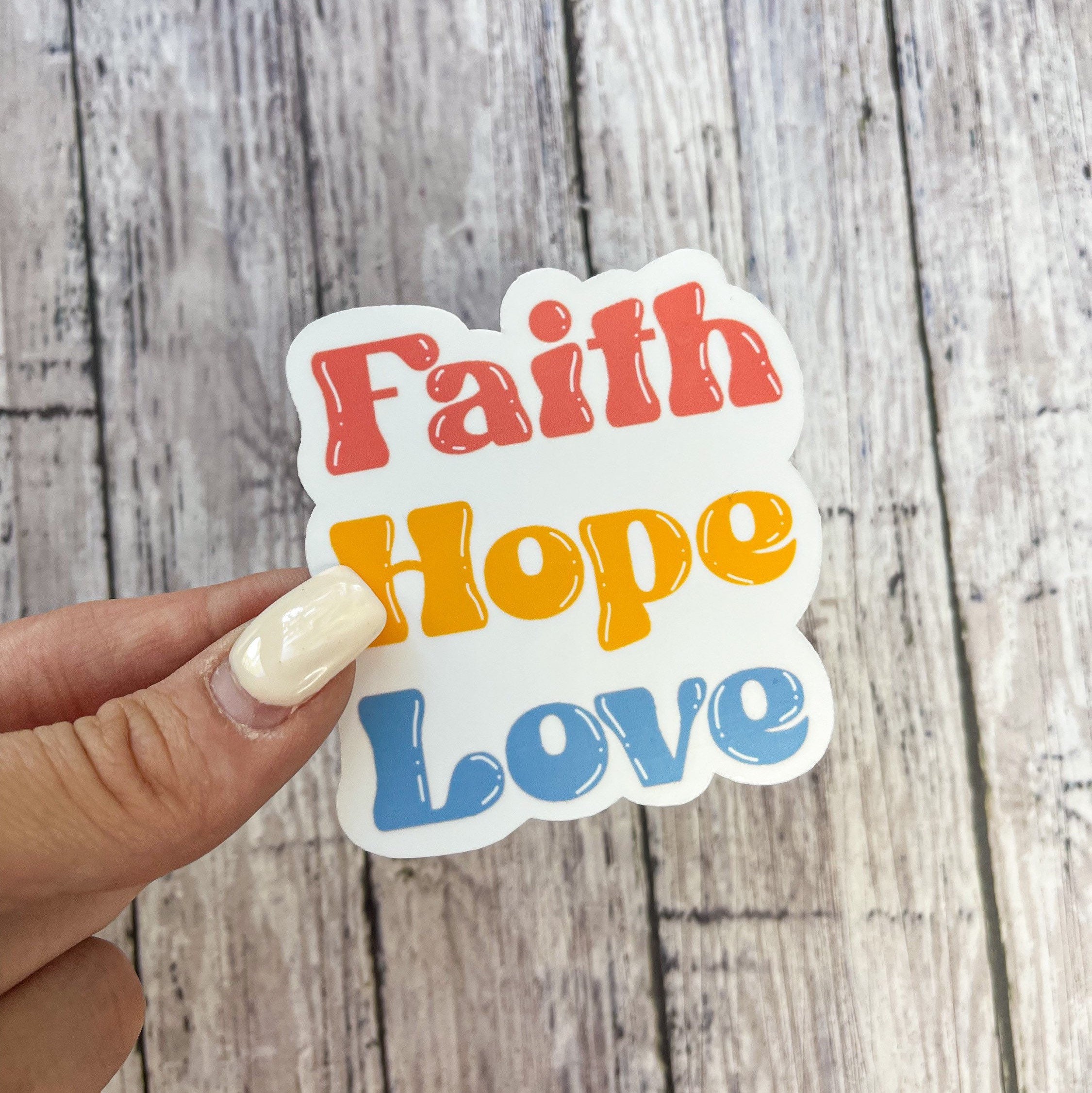 Faith Hope Love Waterproof Sticker Christian Sticker | Etsy