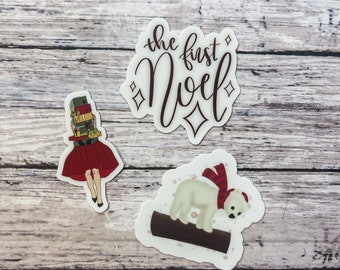 Holiday Mini Sticker Pack, Waterproof Vinyl Sticker, Christmas Stickers, Christian Christmas Stickers, Christian Sticker Pack