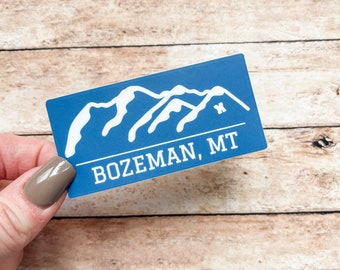 Bozeman Montana M Mountains Blue Waterproof Sticker, Bozeman Sticker, Montana Sticker