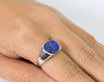 Details about Lapis Lazuli Men's ٍStatement Ring Silver Blue Stone Custom Signet Band Jewelry Details about Lapis Lazuli Men's ٍStatement Ring Silver Blue Stone Custom Signet Band Jewelry
