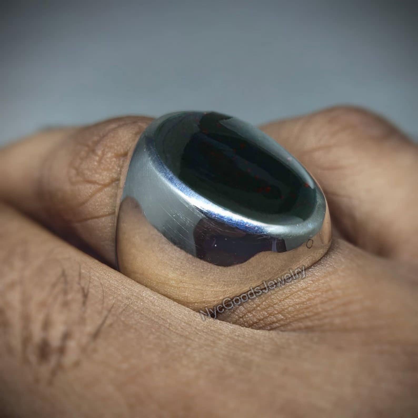 Mens Bloodstone Ring 925 Sterling Silver Ring Etsy UK