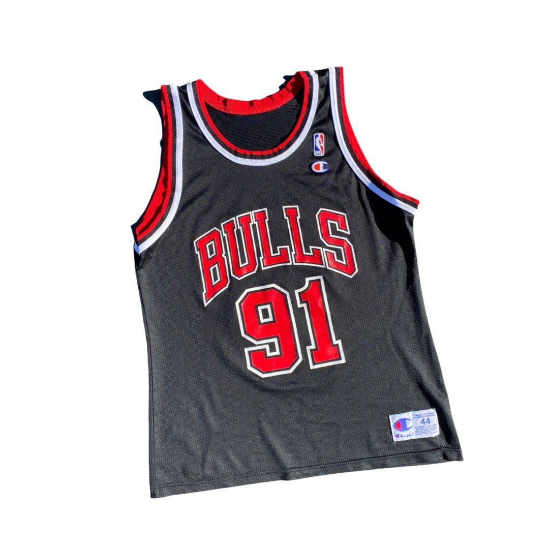 Vintage Chicago Bulls Dennis Rodman Basketball Jersey 90s Black XL