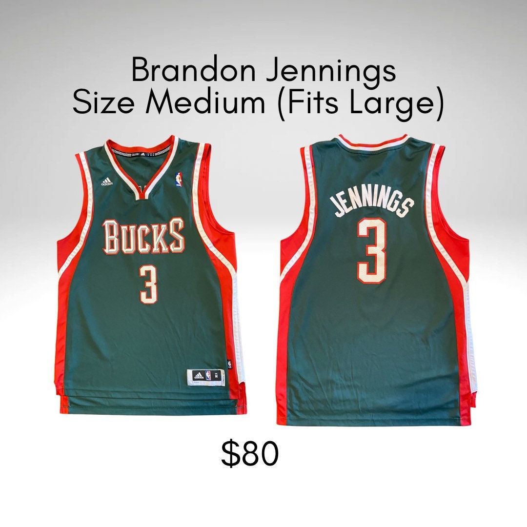 adidas, Shirts, Milwaukee Bucks Jersey Mens Med Length 2 Brandon Jennings  Adidas Swingman Nba