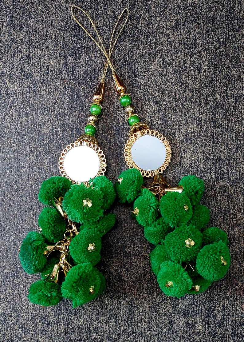 Green - Handmade Beadwork Latkan /Tassels for Clothing 79