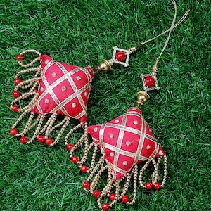 Gold Latkan Embellished Work Tassels Latkans For Lehanga , Blouse  hangings, home décor, Craft Sewing, Indian, sari, jhumer, tassel 1 Pair