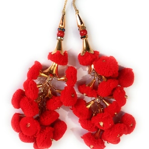 pompom blouse latkan, tassels, purse hangings, home décor, Bollywood, Indian, sari, tassel, Blouse, tassel 1 Pair