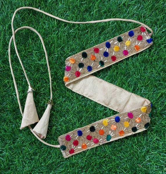 Chain Belt Saree Ethnic Belt For Women Handwork, Kamarbandh Belt, western  Handmade, Boho Lehanga dresses, ,embroider belt for dress