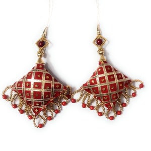 1 Pair Indian Festivals Handmade Latkans Blouse Sari Latkan Fabric latkan Lata Golden Colorful Tassels Long Tassels