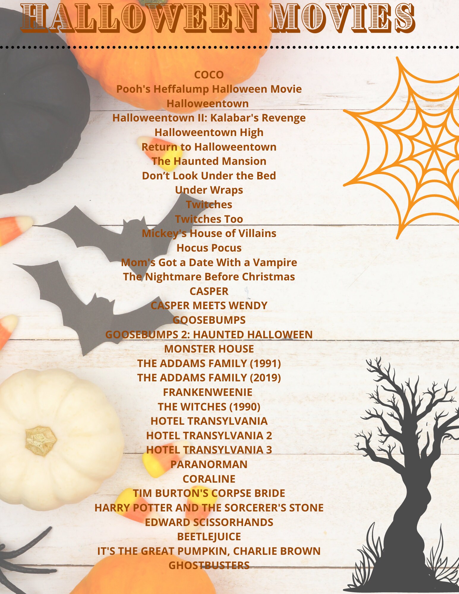 31 days of Halloween movies Etsy