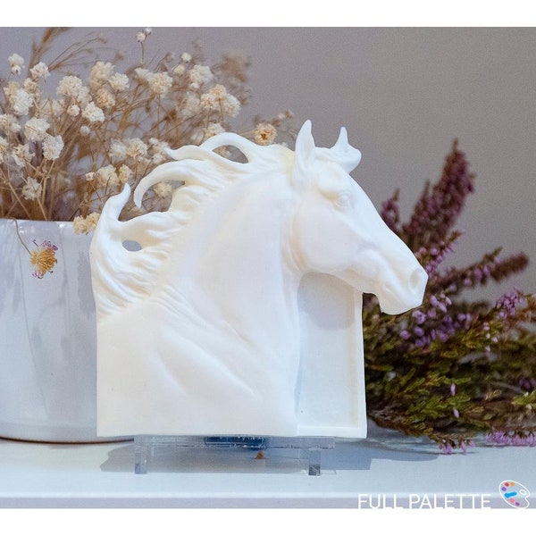 Unpainted resin cast "Frost" horse bas-relief