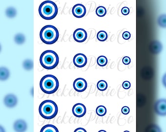 Nail Art Evil Eye Waterslide Nail Decals for Fun Nail Art Designs