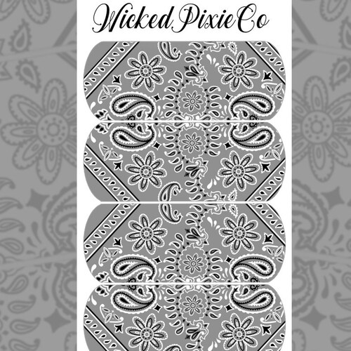 Bandana Paisley Print Nail Decals for Acrylic and Press on Etsy