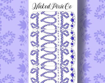 Pattern Design Nail Decals for Acrylic and Press On Nail Art Supplies | Waterslide Decals | Transparent XL Full Cover