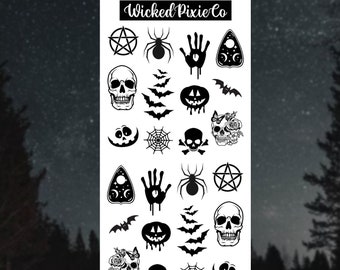 Nail Art Halloween Nail Decals: Spooky Skulls, Bats, Ouija Nail Art