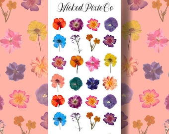 Dried Pressed Flower Nail Art: Waterslide Nail Decals