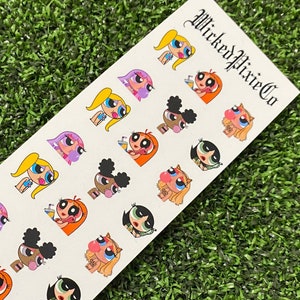 Nail Decals - Baddiepuff Girls Cute Nail Art for Acrylic Press on or Gelx Nails