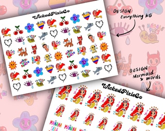 Karol G Nail Art Decals Mañana Sera Bonito New Design for Natural Acrylic or Press on Nails Bichota