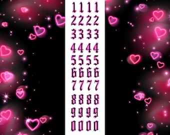 Nail Art Airbrush Numbers Nail Decals: Old English Waterslide Nail Art