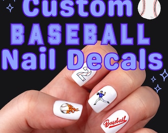 Custom Baseball Nail Decals, Sports Team Pride